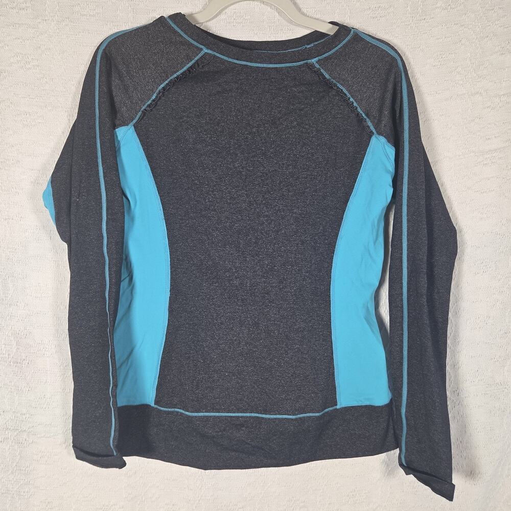 Lululemon Long Sleeve Running Top Womens Size 6 Gray Blue Thumbholes Athletic